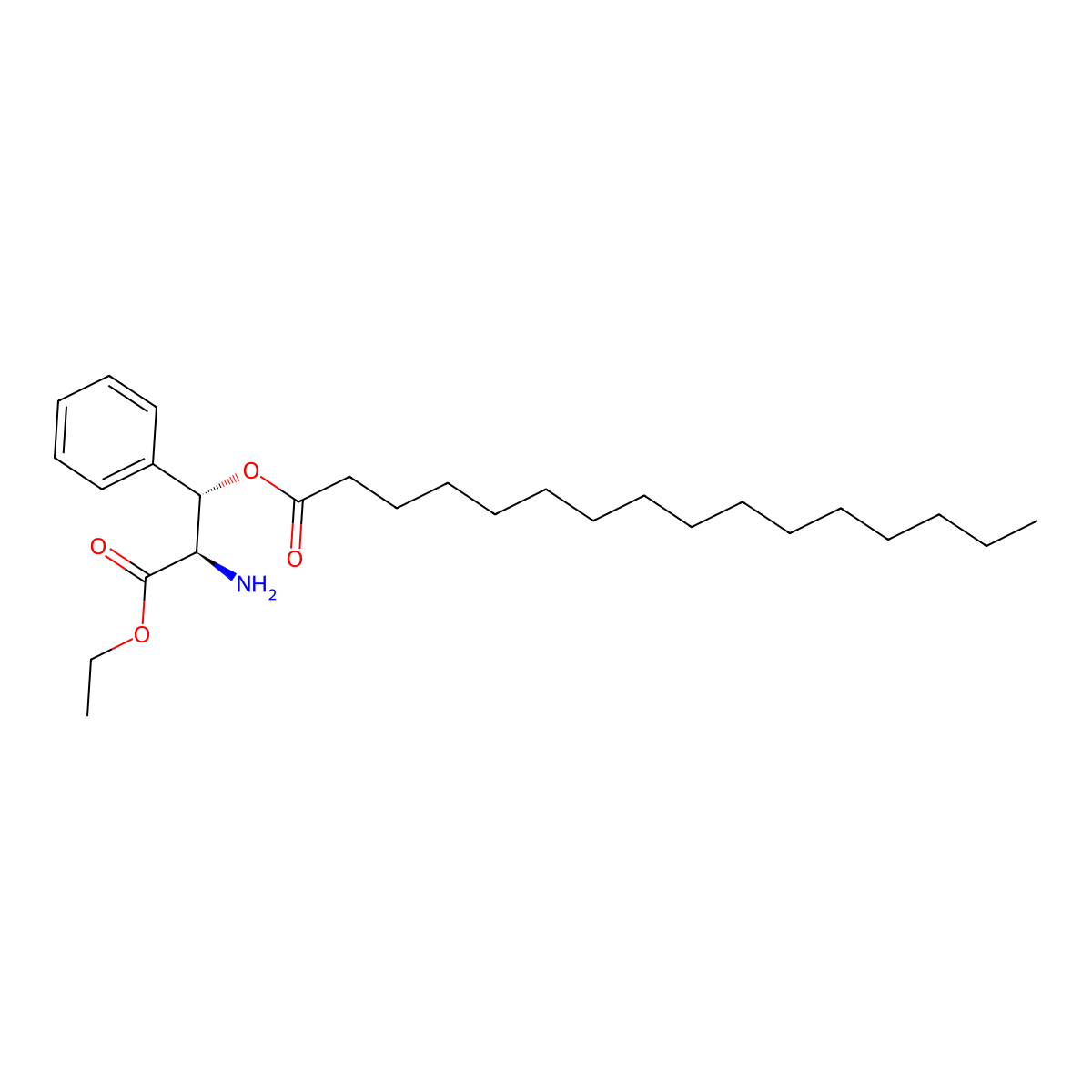 (1S,2R)-2-amino-3-ethoxy-3-oxo-1-phenylpropyl palmitate molecular structure, CAS 703400-64-0