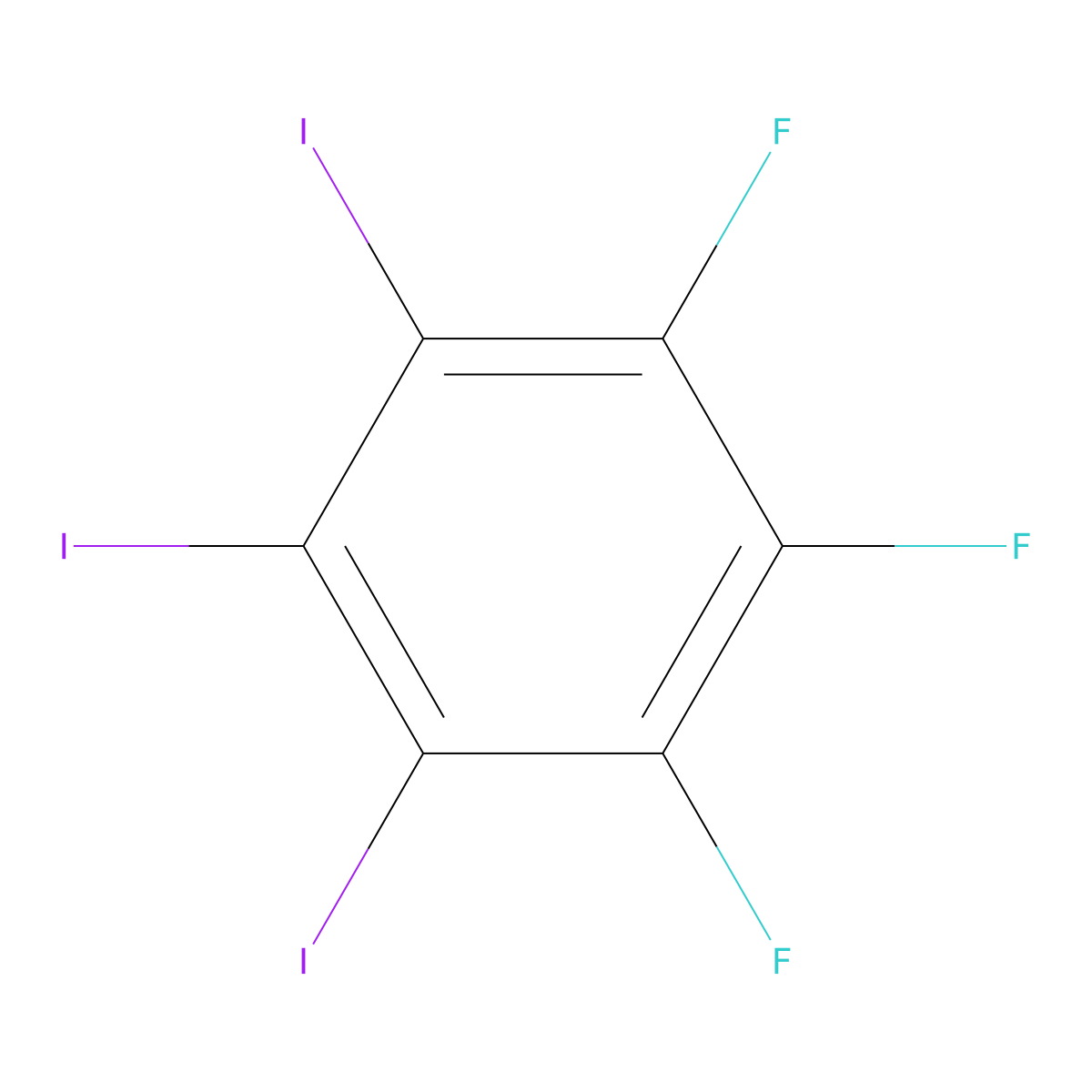 1,2,3-Trifluoro-4,5,6-triiodobenzene molecular structure, CAS 703404-71-1
