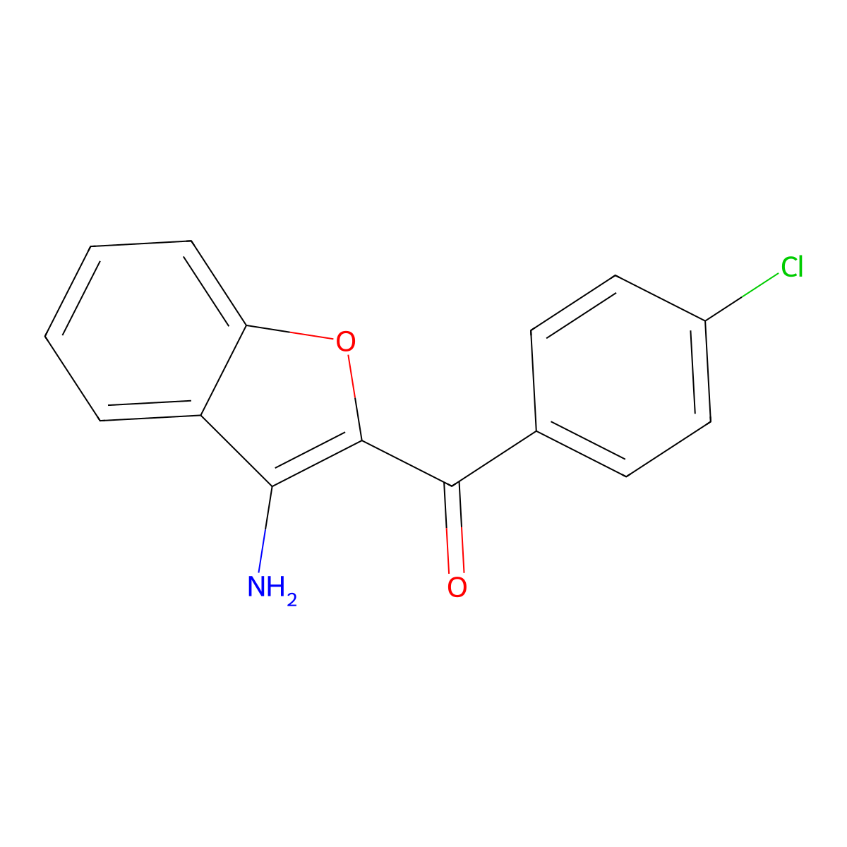 (3-Amino-1-benzofuran-2-yl)(4-chlorophenyl)methanone molecular structure, CAS 70344-79-5