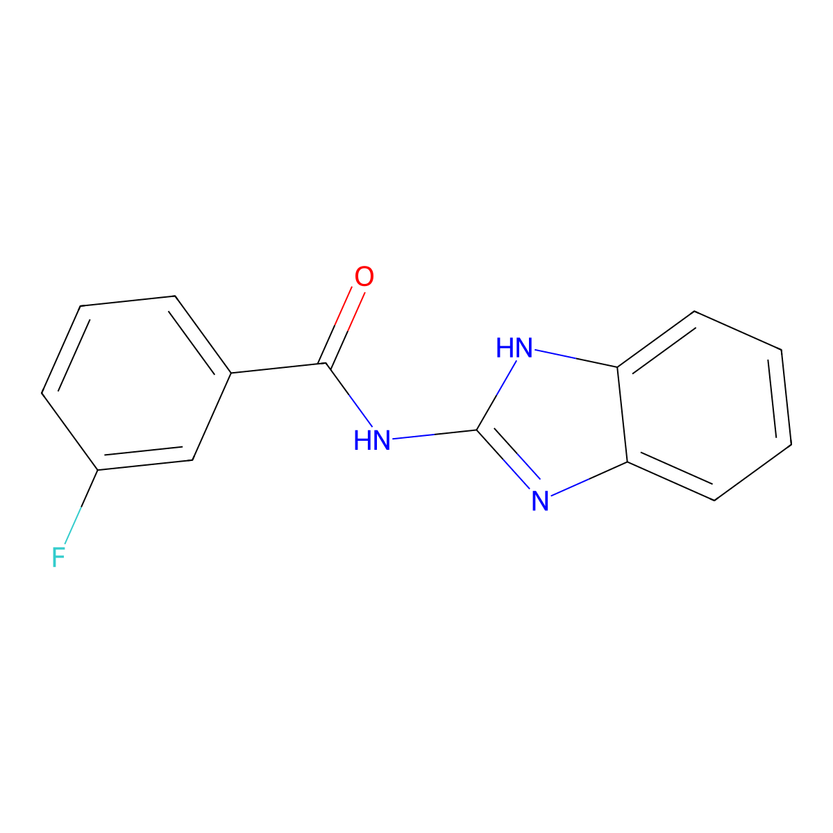 N-(1H-benzimidazol-2-yl)-3-fluorobenzamide molecular structure, CAS 70345-67-4
