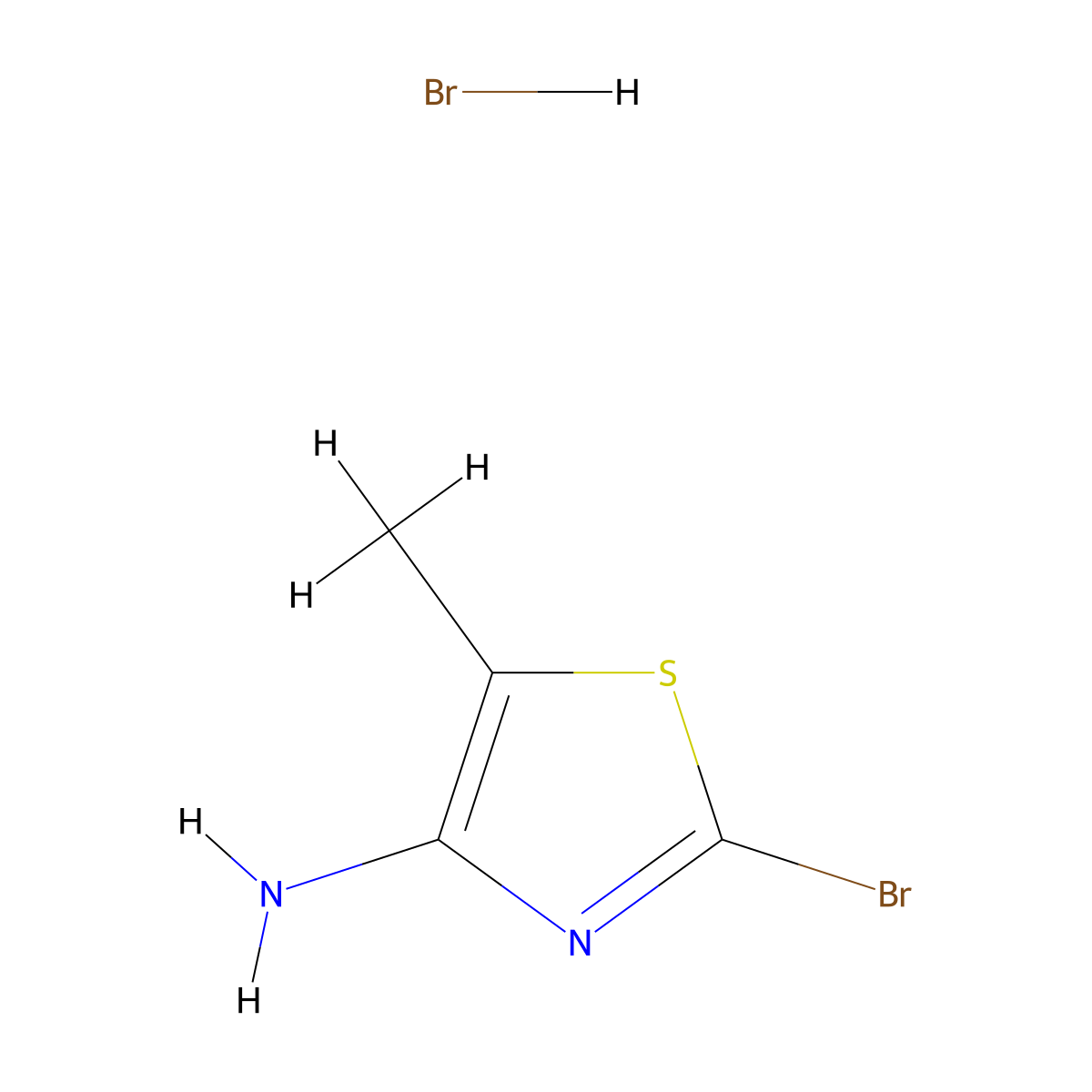 2-Bromo-5-methylthiazol-4-amine hydrobromide molecular structure, CAS 70346-22-4