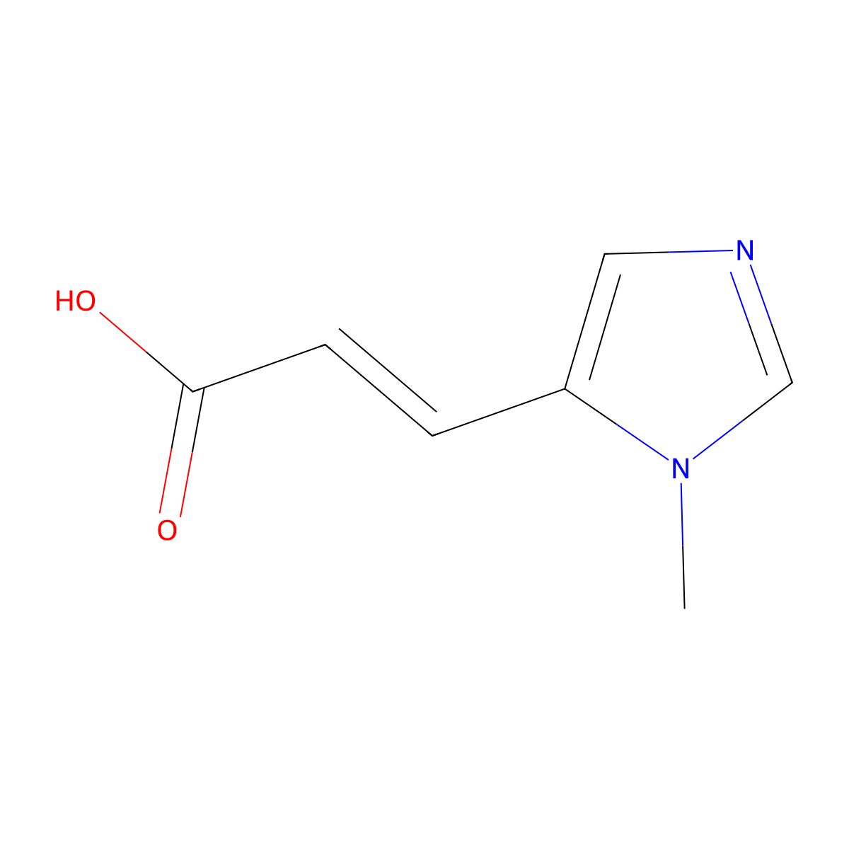 2-Propenoic acid, 3-(1-methyl-1H-imidazol-5-yl)-, (E)- molecular structure, CAS 70346-52-0