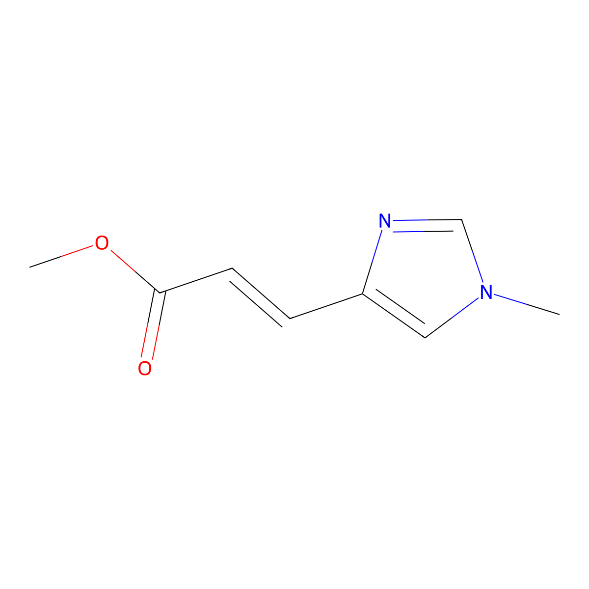 Methyl (2E)-3-(1-methyl-1H-imidazol-4-yl)-2-propenoate molecular structure, CAS 70346-53-1