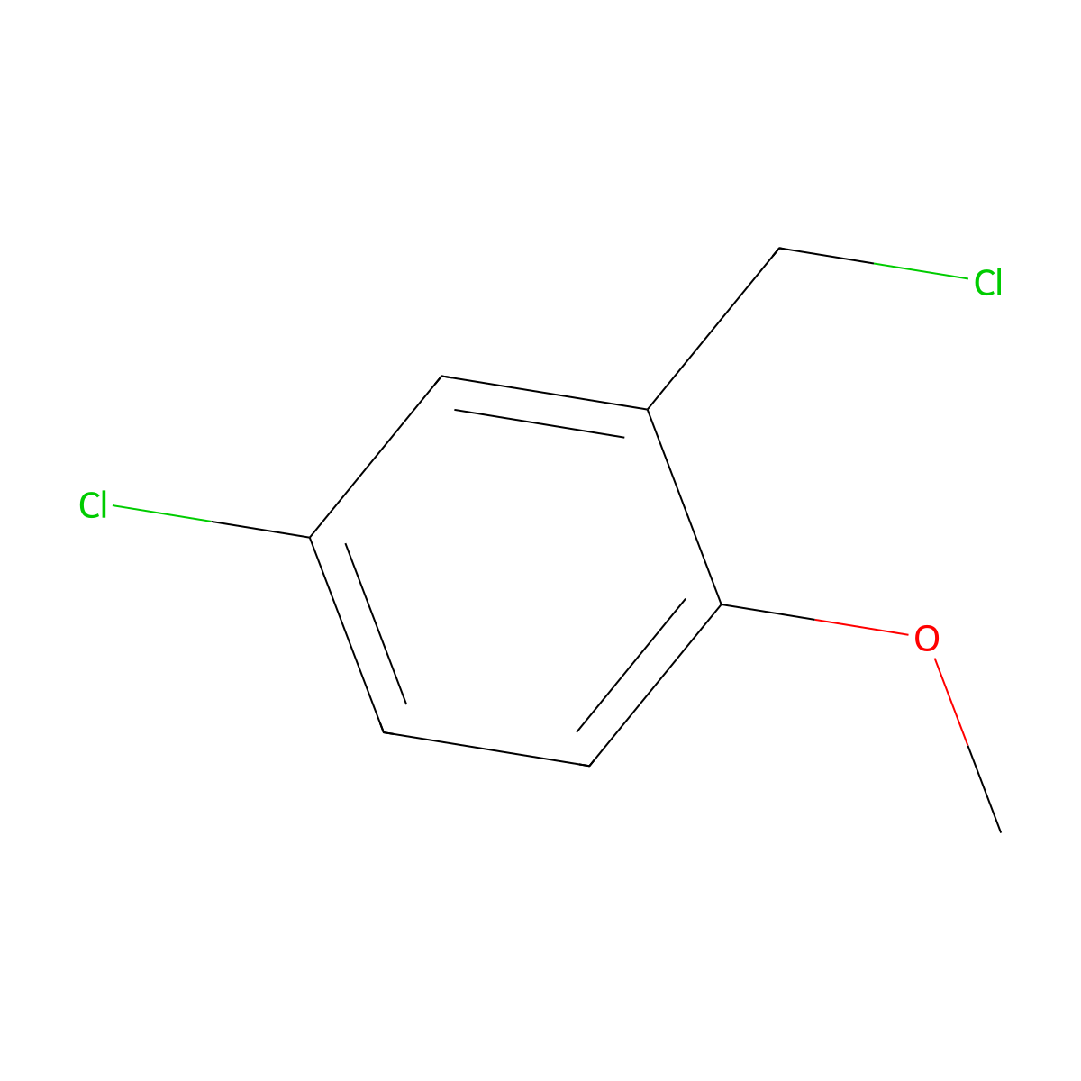 4-Chloro-2-(chloromethyl)-1-methoxybenzene molecular structure, CAS 7035-11-2