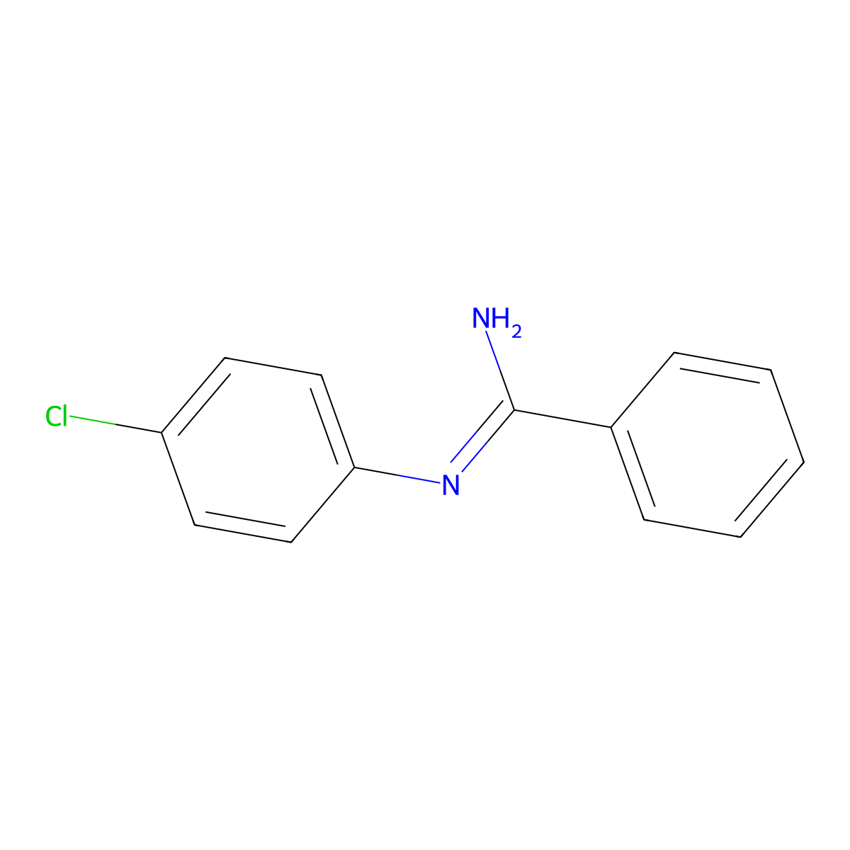 Benzenecarboximidamide, N-(4-chlorophenyl)- molecular structure, CAS 7035-69-0