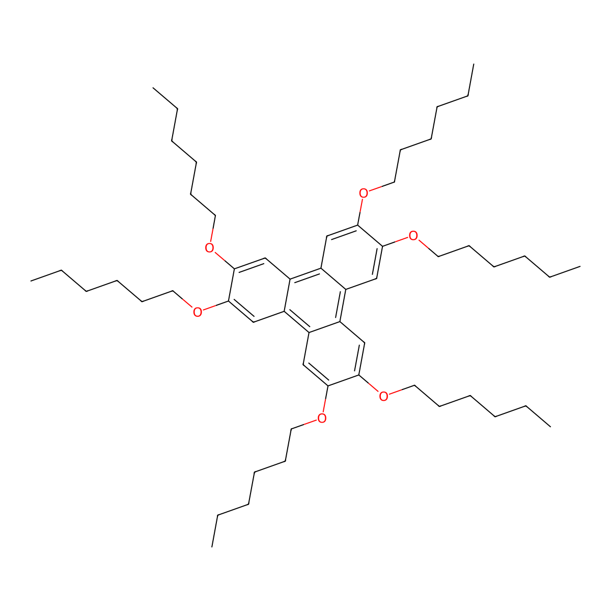 2,3,6,7,10,11-Hexakis(hexyloxy)triphenylene molecular structure, CAS 70351-86-9