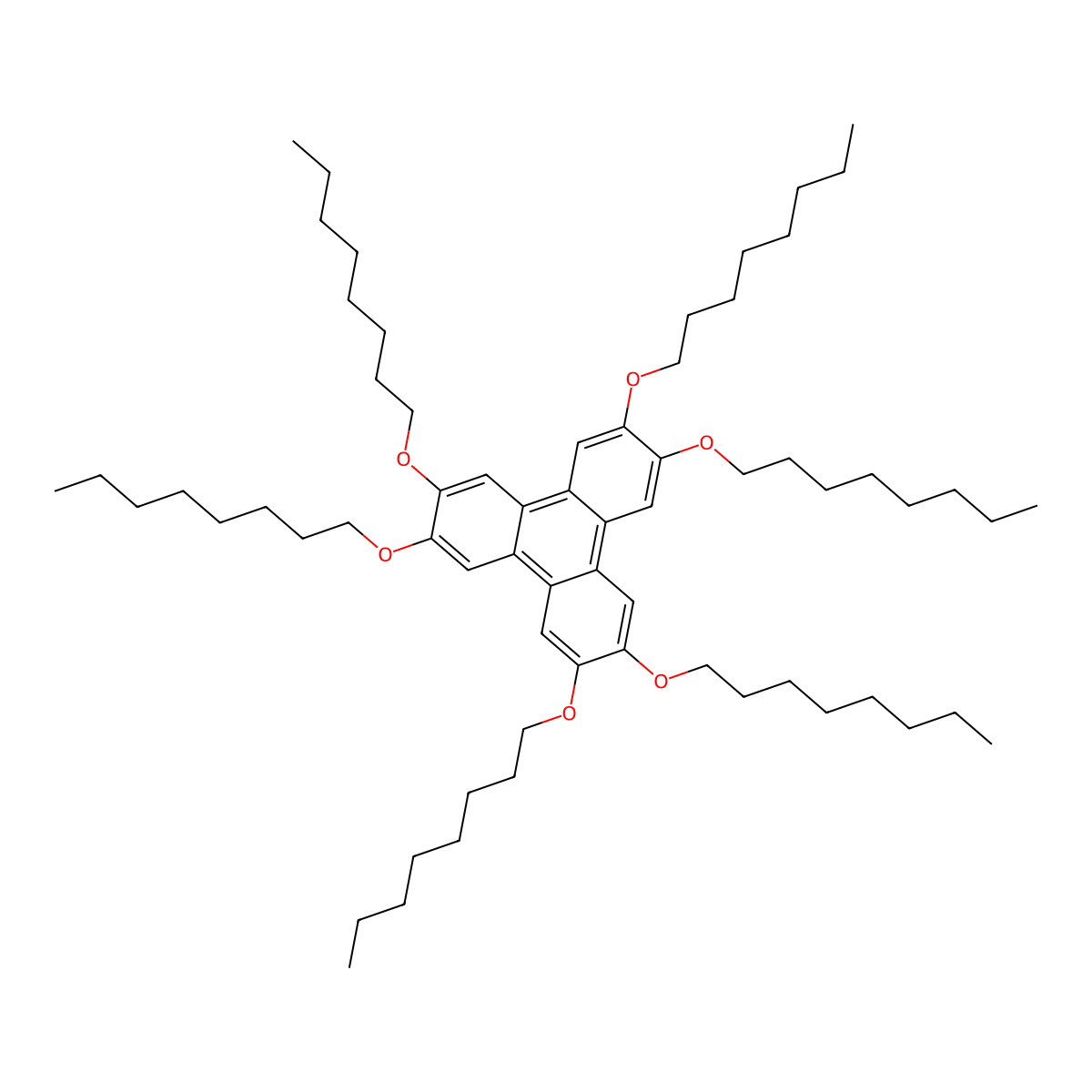 2,3,6,7,10,11-Hexakis(octyloxy)triphenylene molecular structure, CAS 70351-87-0