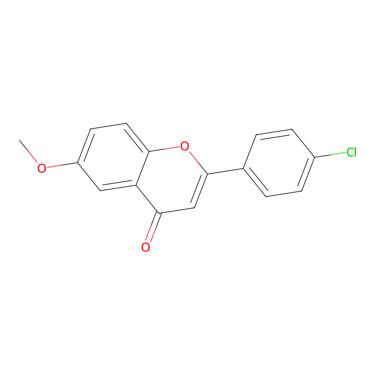 2-(4-chlorophenyl)-6-methoxy-4H-chromen-4-one molecular structure, CAS 70355-31-6