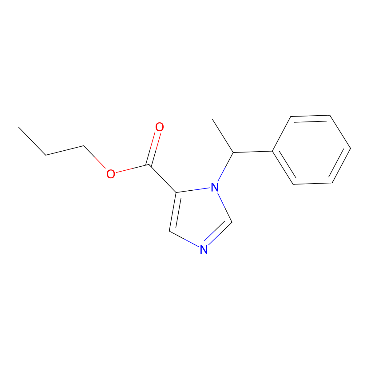 Propyl 1-(1-phenylethyl)-1H-imidazole-5-carboxylate molecular structure, CAS 7036-58-0