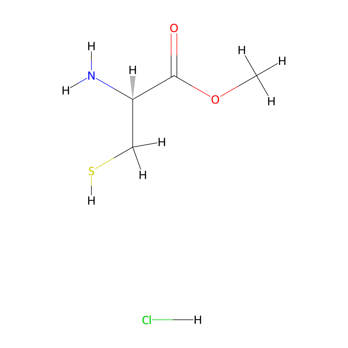D-Cysteine Methyl Ester Hydrochloride molecular structure, CAS 70361-61-4