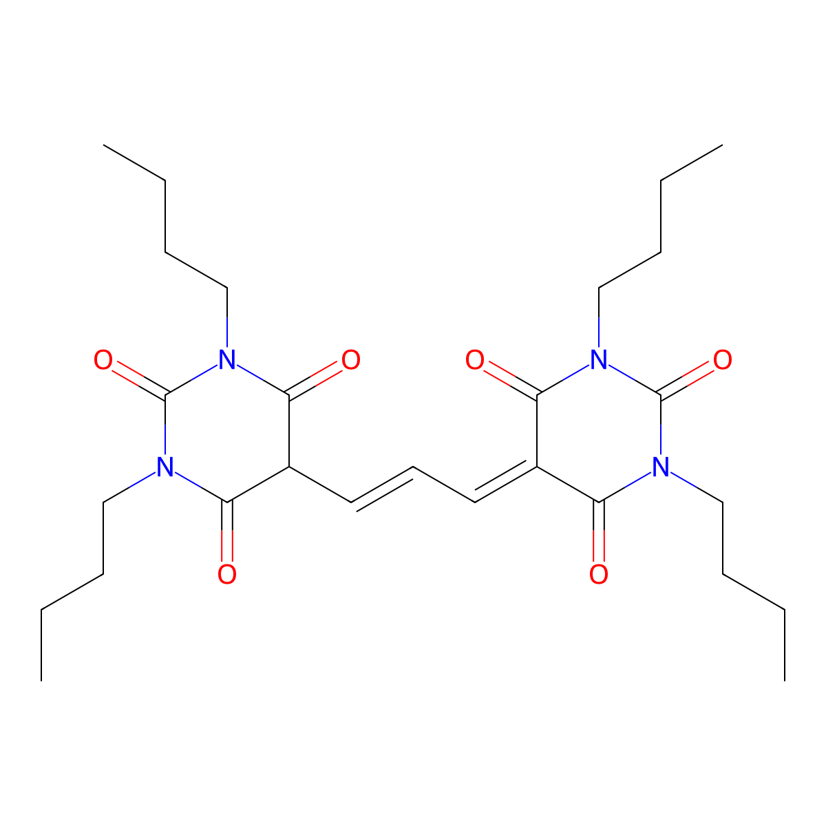 Bis(1,3-dibutylbarbiturate)trimethine oxonol molecular structure, CAS 70363-83-6