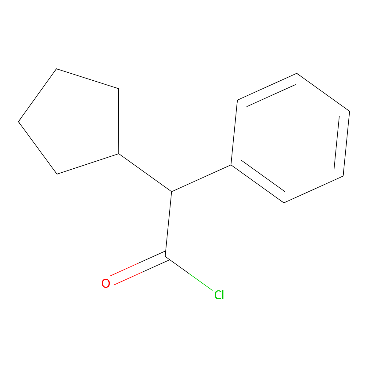 Cyclopentyl-phenyl-acetyl chloride molecular structure, CAS 7037-44-7