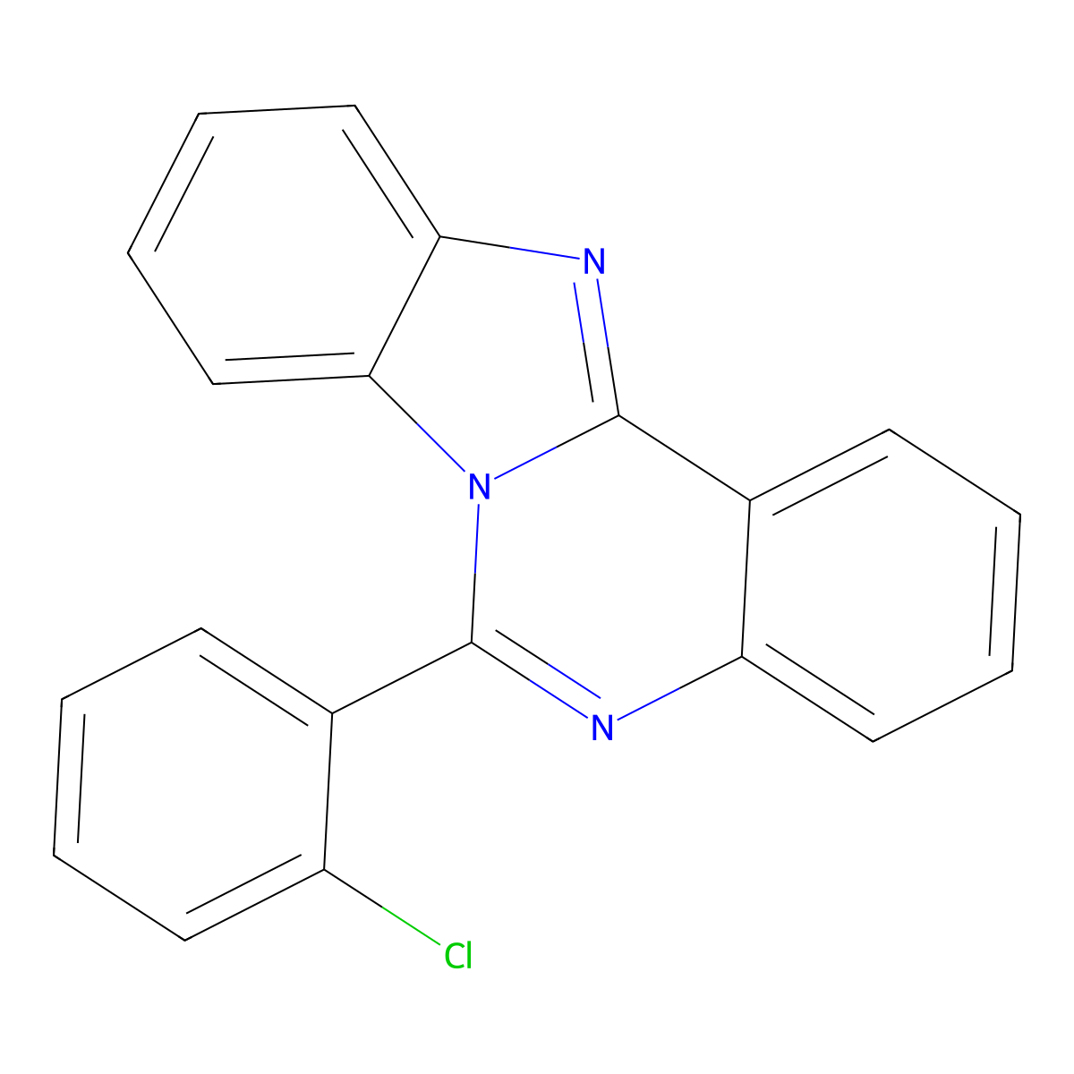 6-(2-Chlorophenyl)benzo[4,5]imidazo[1,2-c]-quinazoline molecular structure, CAS 70371-89-0