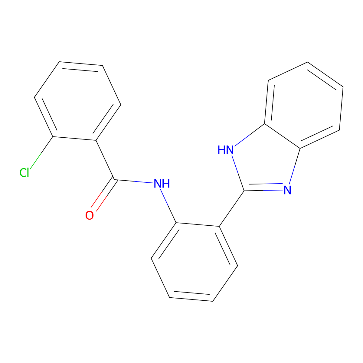 N-[2-(1H-1,3-benzodiazol-2-yl)phenyl]-2-chlorobenzamide molecular structure, CAS 70372-02-0