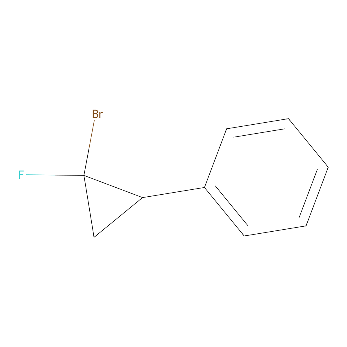 (2-Bromo-2-fluorocyclopropyl)benzene molecular structure, CAS 70372-58-6