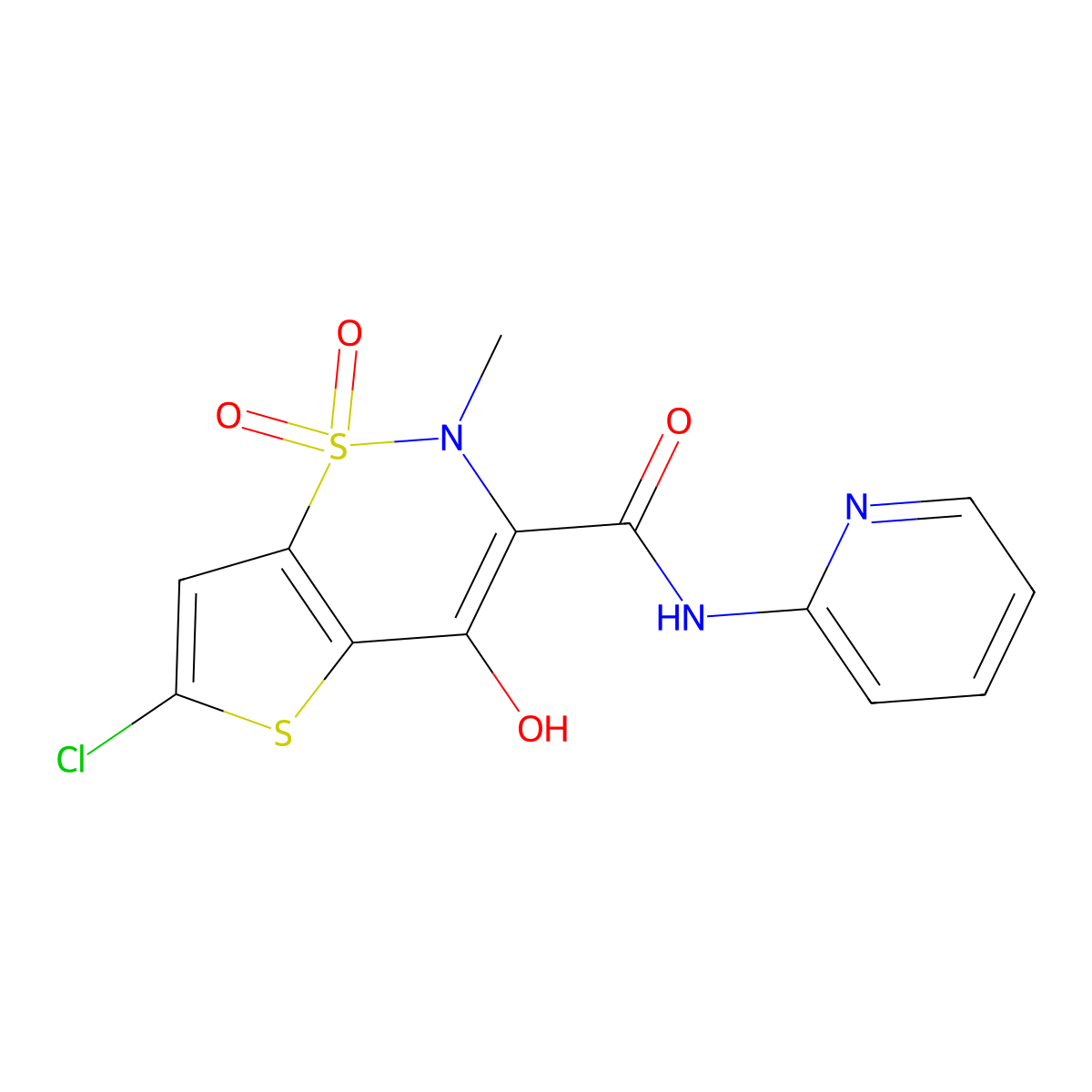 Lornoxicam molecular structure, CAS 70374-39-9