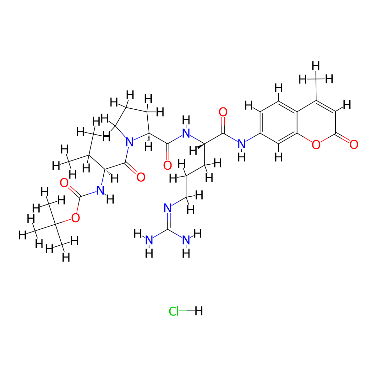 Boc-val-pro-arg-amc hcl molecular structure, CAS 70375-24-5