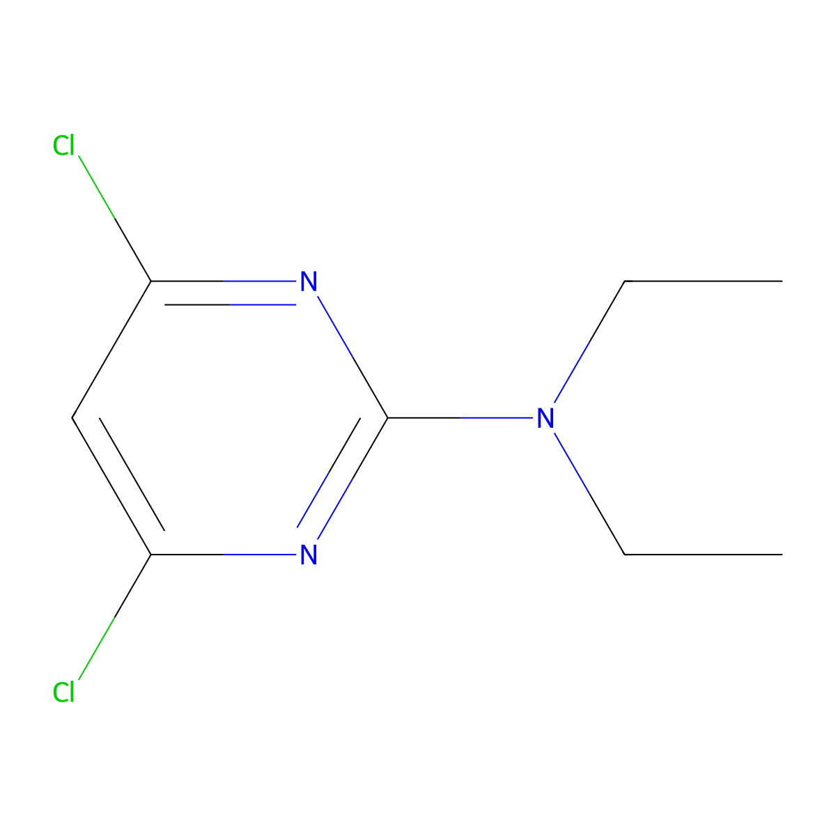 4,6-dichloro-N,N-diethylpyrimidin-2-amine molecular structure, CAS 7038-63-3
