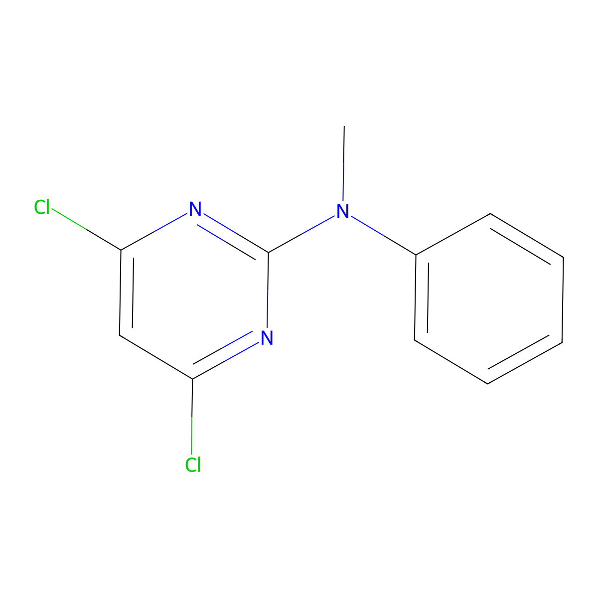 4,6-Dichloro-N-methyl-N-phenylpyrimidin-2-amine molecular structure, CAS 7038-66-6