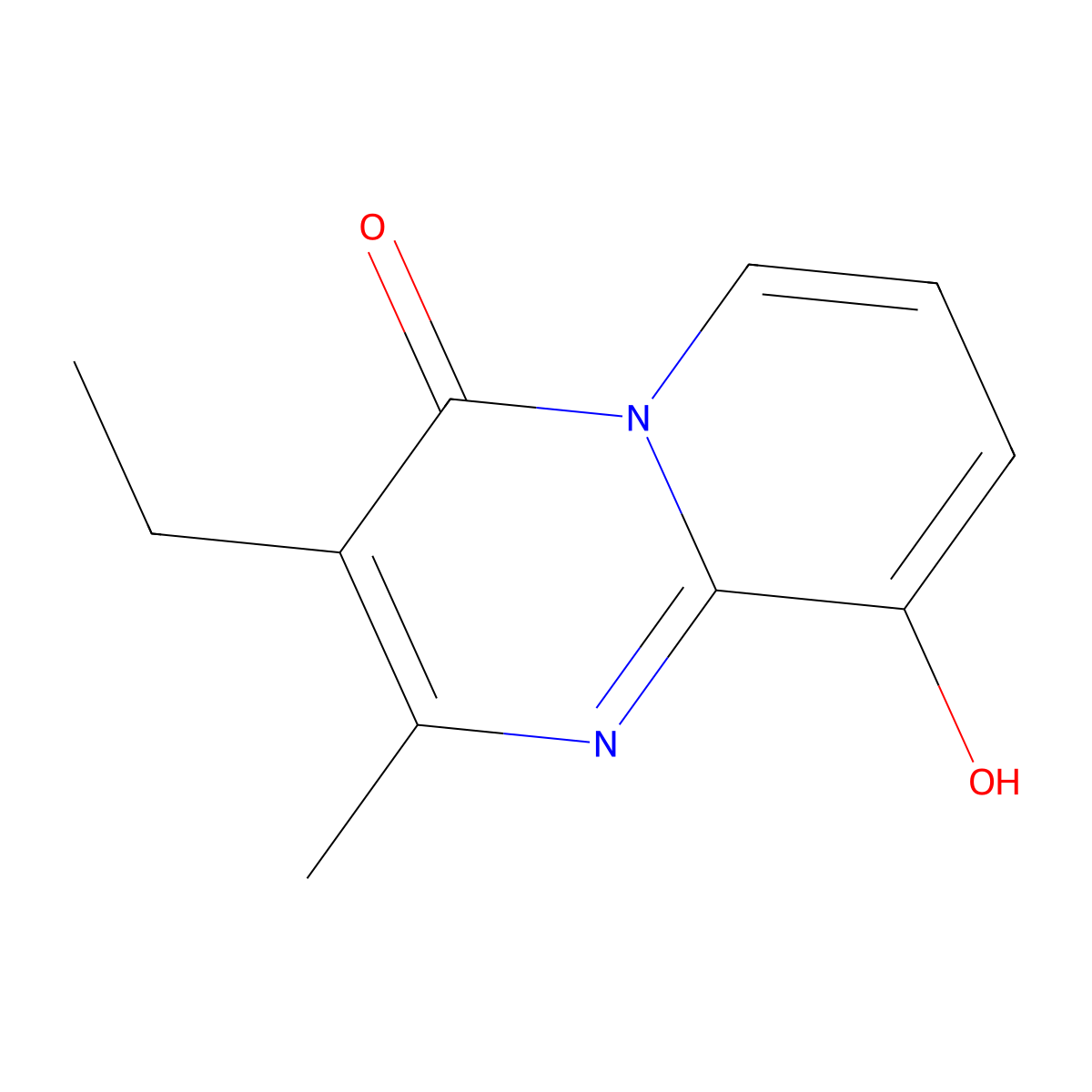 3-ethyl-9-hydroxy-2-methyl-4H-pyrido[1,2-a]pyrimidin-4-one molecular structure, CAS 70381-47-4