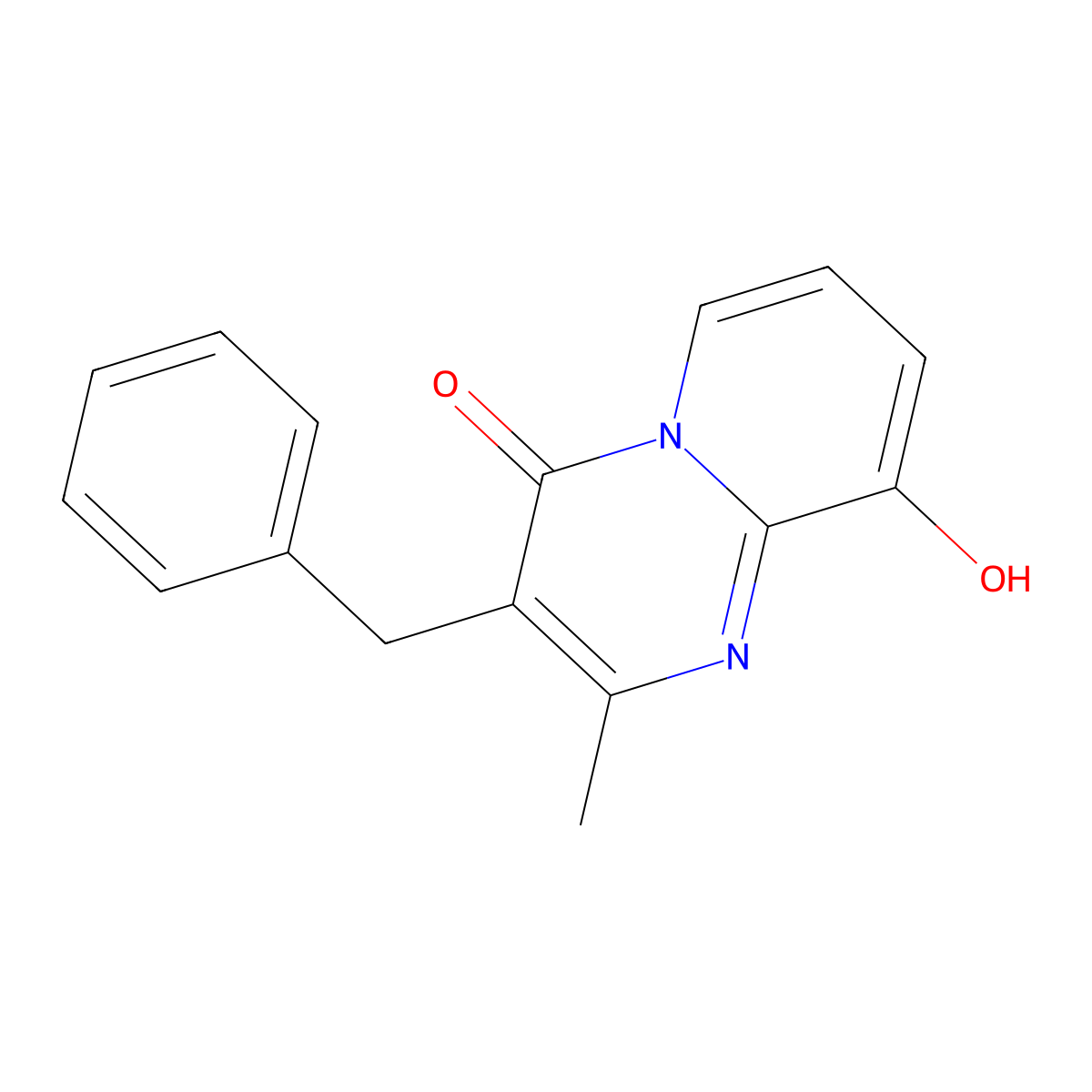 3-benzyl-9-hydroxy-2-methyl-4H-pyrido[1,2-a]pyrimidin-4-one molecular structure, CAS 70381-49-6