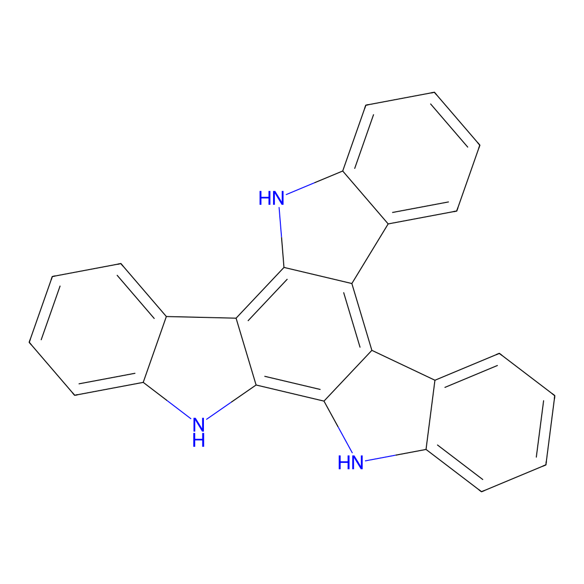 5H-Diindolo[3,2-a:2',3'-c]carbazole, 6,11-dihydro- molecular structure, CAS 70381-95-2