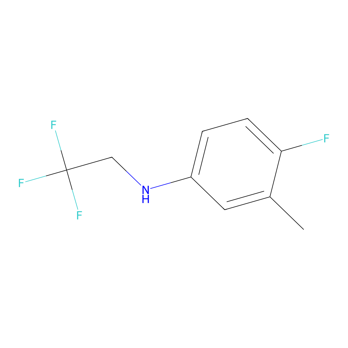 4-fluoro-3-methyl-N-(2,2,2-trifluoroethyl)aniline molecular structure, CAS 70382-58-0