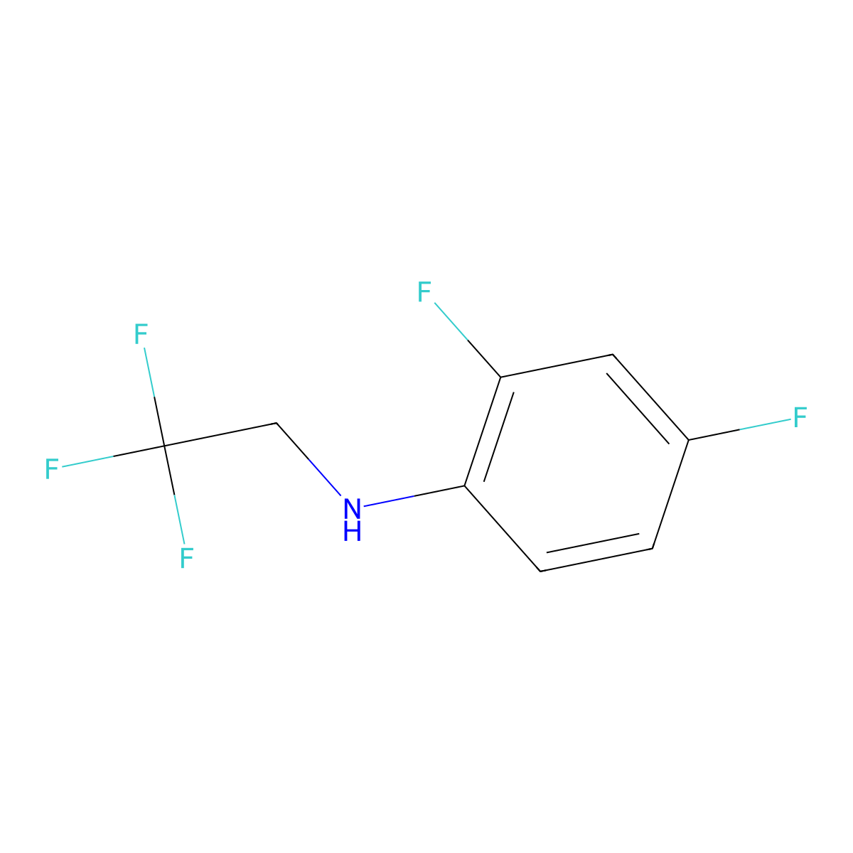 2,4-difluoro-N-(2,2,2-trifluoroethyl)aniline molecular structure, CAS 70382-61-5