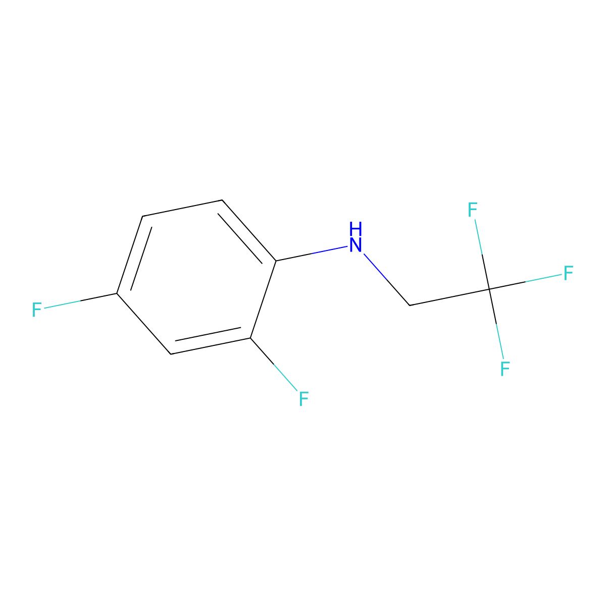 2,4-difluoro-N-(2,2,2-trifluoroethyl)aniline molecular structure, CAS 70382-61-5