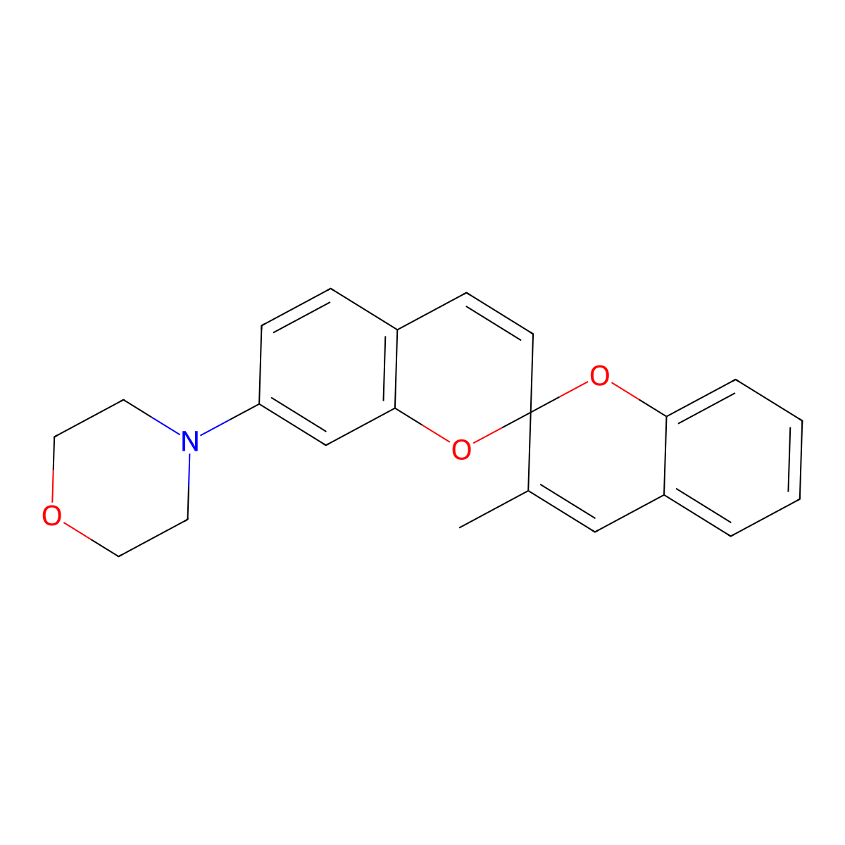4-(3'-methyl-2,2'-spirobi[2H-1-benzopyran]-7-yl)morpholine molecular structure, CAS 70383-86-7