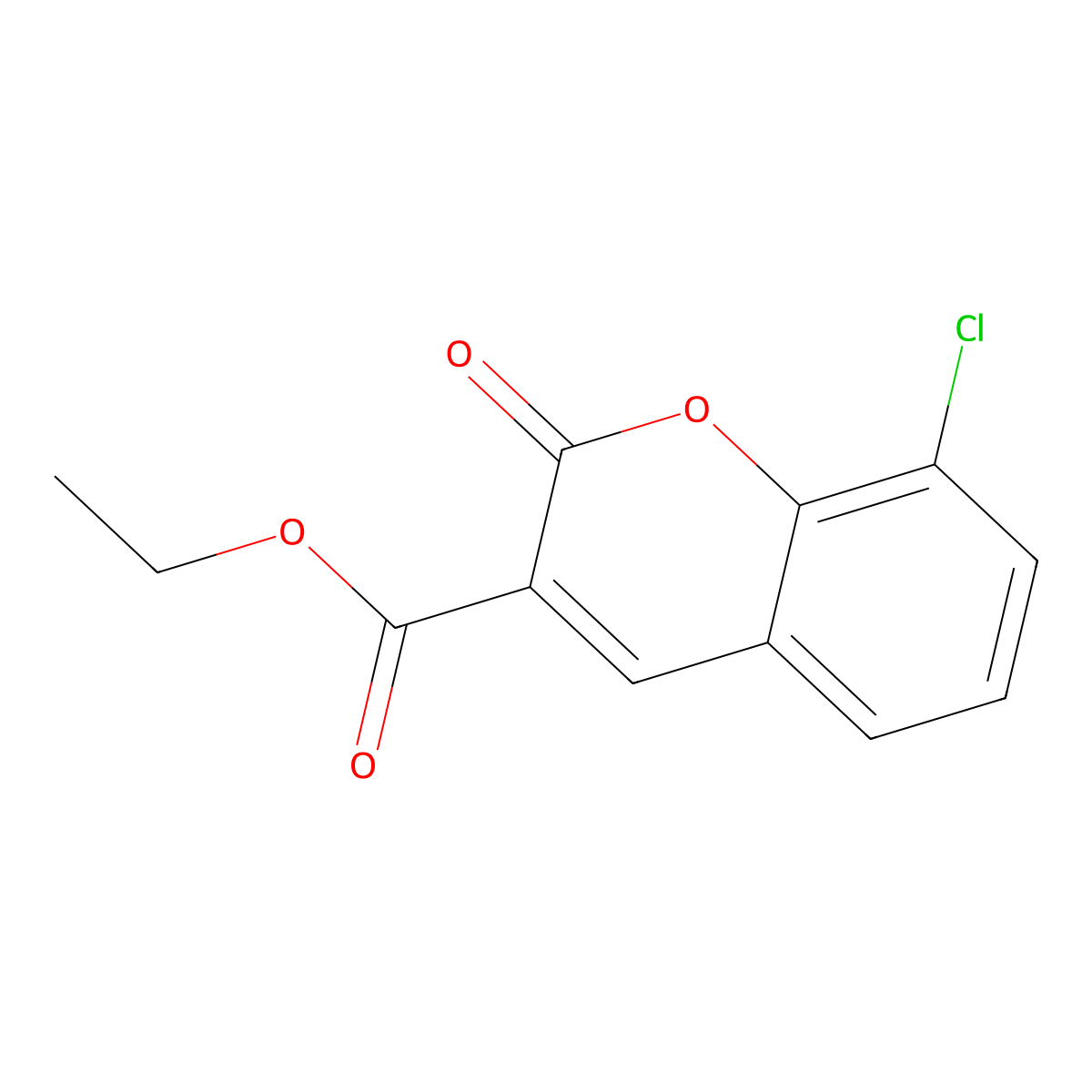 Ethyl 8-chloro-2-oxo-2H-chromene-3-carboxylate molecular structure, CAS 70384-84-8