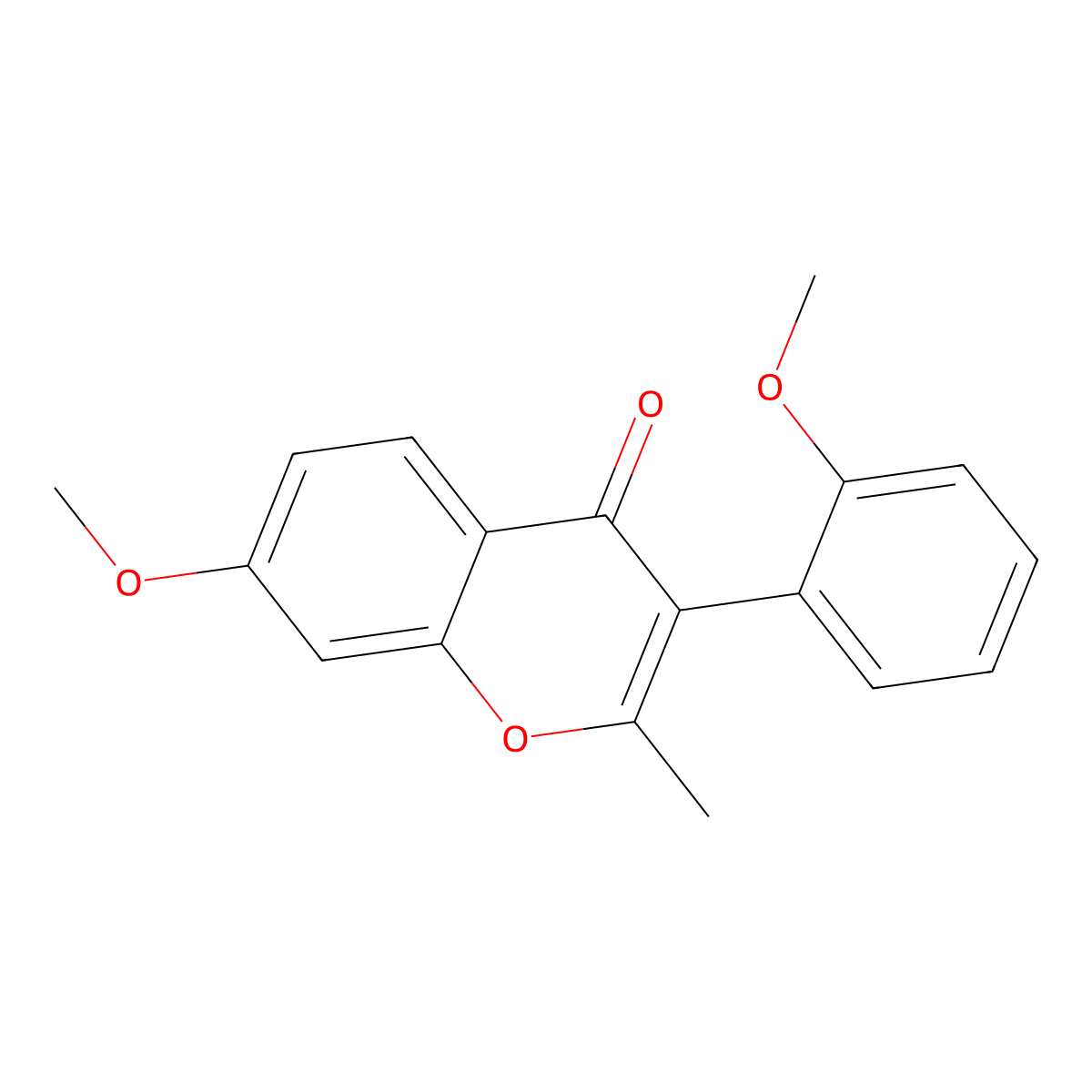 7-Methoxy-3-(2-methoxyphenyl)-2-methylchromen-4-one molecular structure, CAS 70387-00-7
