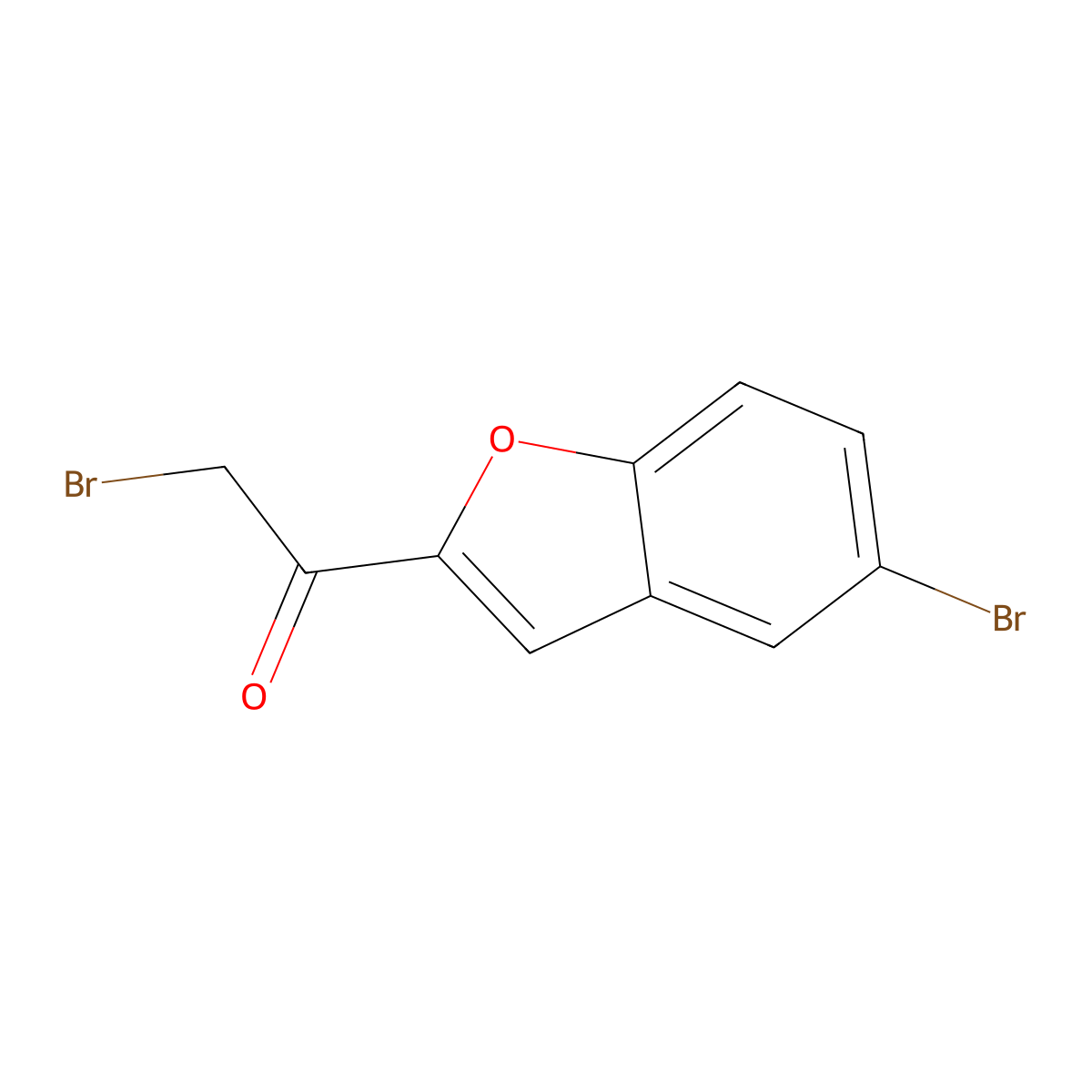 2-Bromo-1-(5-bromo-1-benzofuran-2-yl)ethan-1-one molecular structure, CAS 7039-76-1