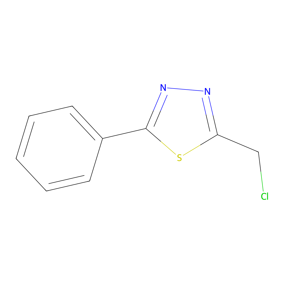 2-(Chloromethyl)-5-phenyl-1,3,4-thiadiazole molecular structure, CAS 70390-94-2