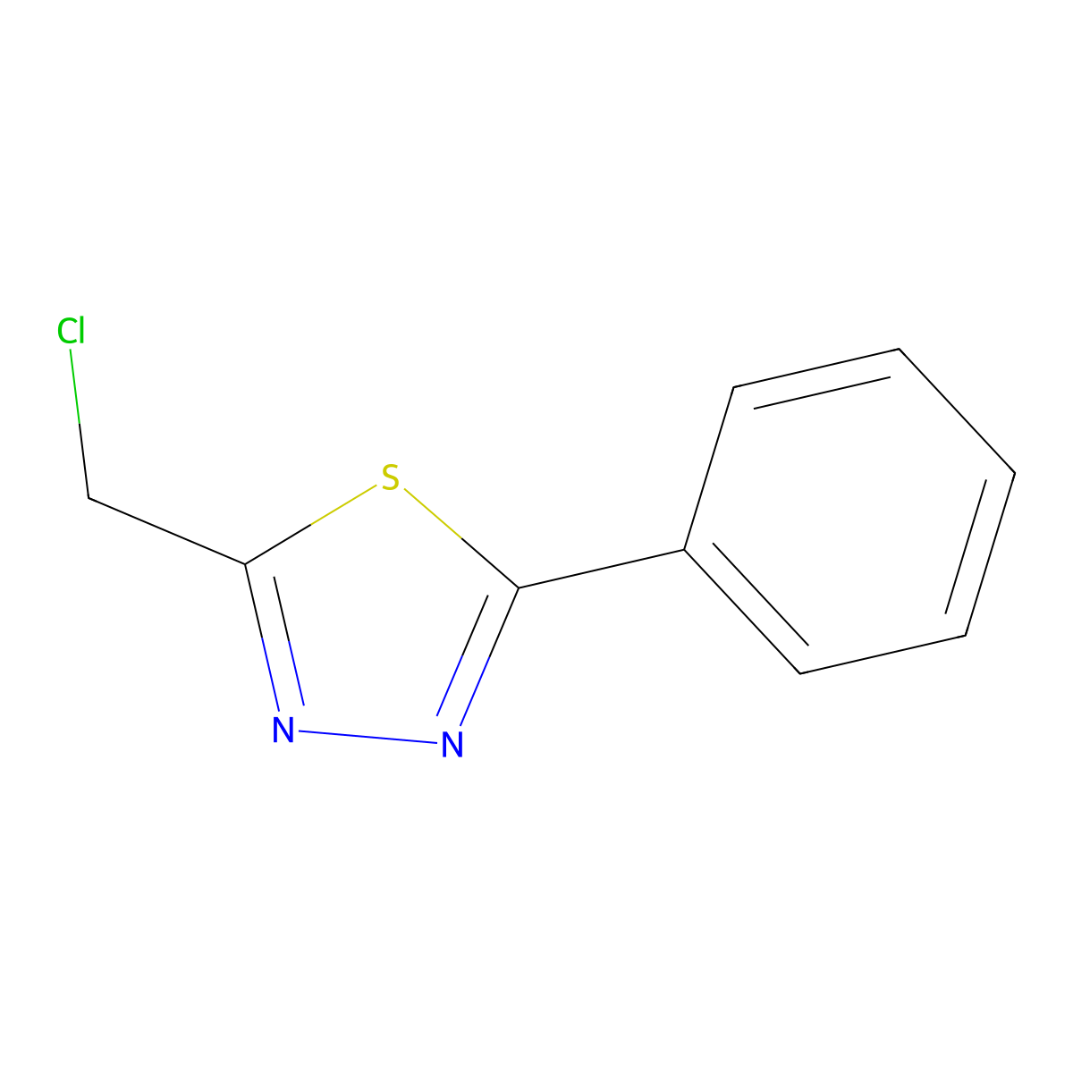 2-(Chloromethyl)-5-phenyl-1,3,4-thiadiazole molecular structure, CAS 70390-94-2