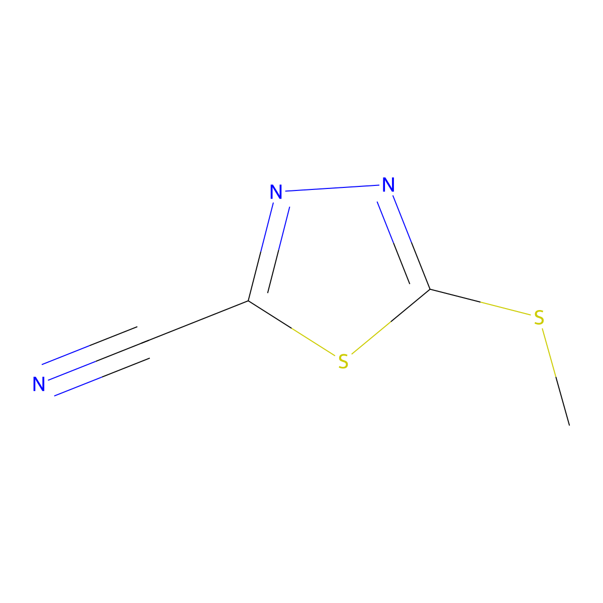 5-(Methylsulfanyl)-1,3,4-thiadiazole-2-carbonitrile molecular structure, CAS 70391-06-9