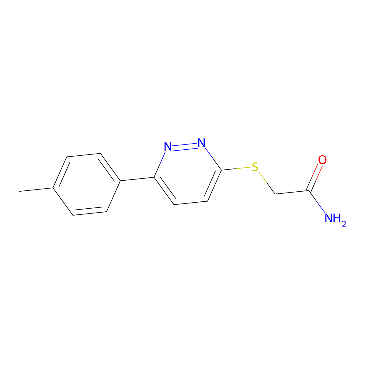 2-((6-(p-Tolyl)pyridazin-3-yl)thio)acetamide molecular structure, CAS 70391-28-5