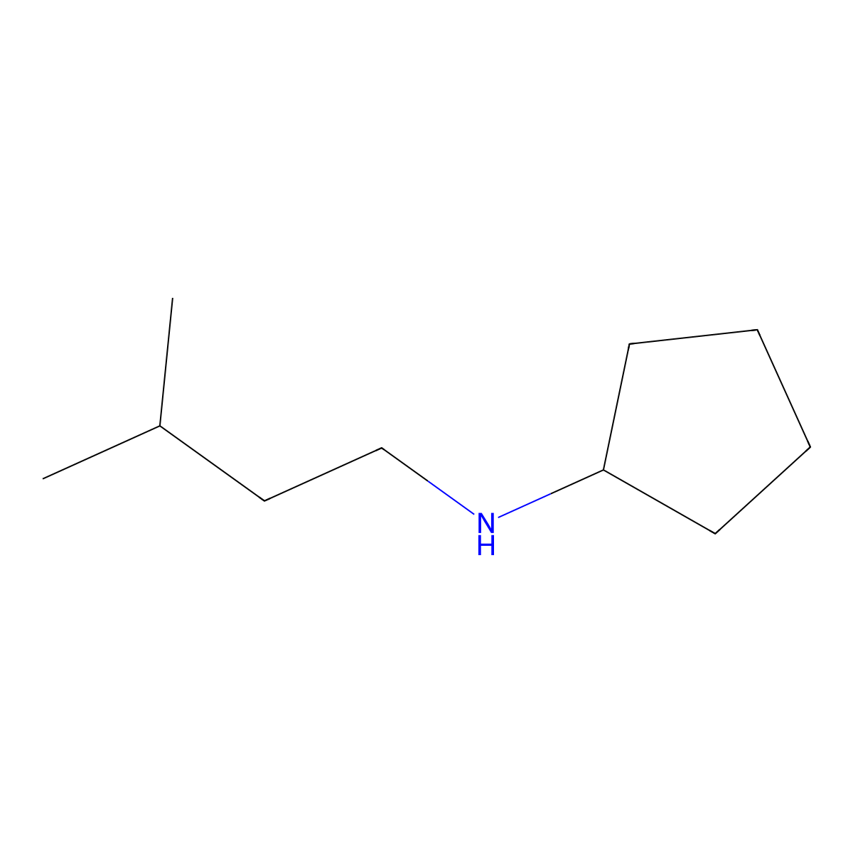 N-(3-methylbutyl)cyclopentanamine molecular structure, CAS 70392-00-6