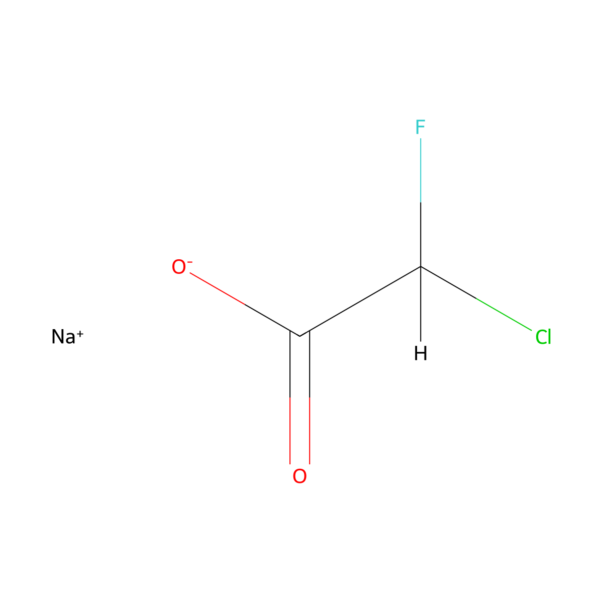 Sodium chlorofluoroacetate molecular structure, CAS 70395-35-6