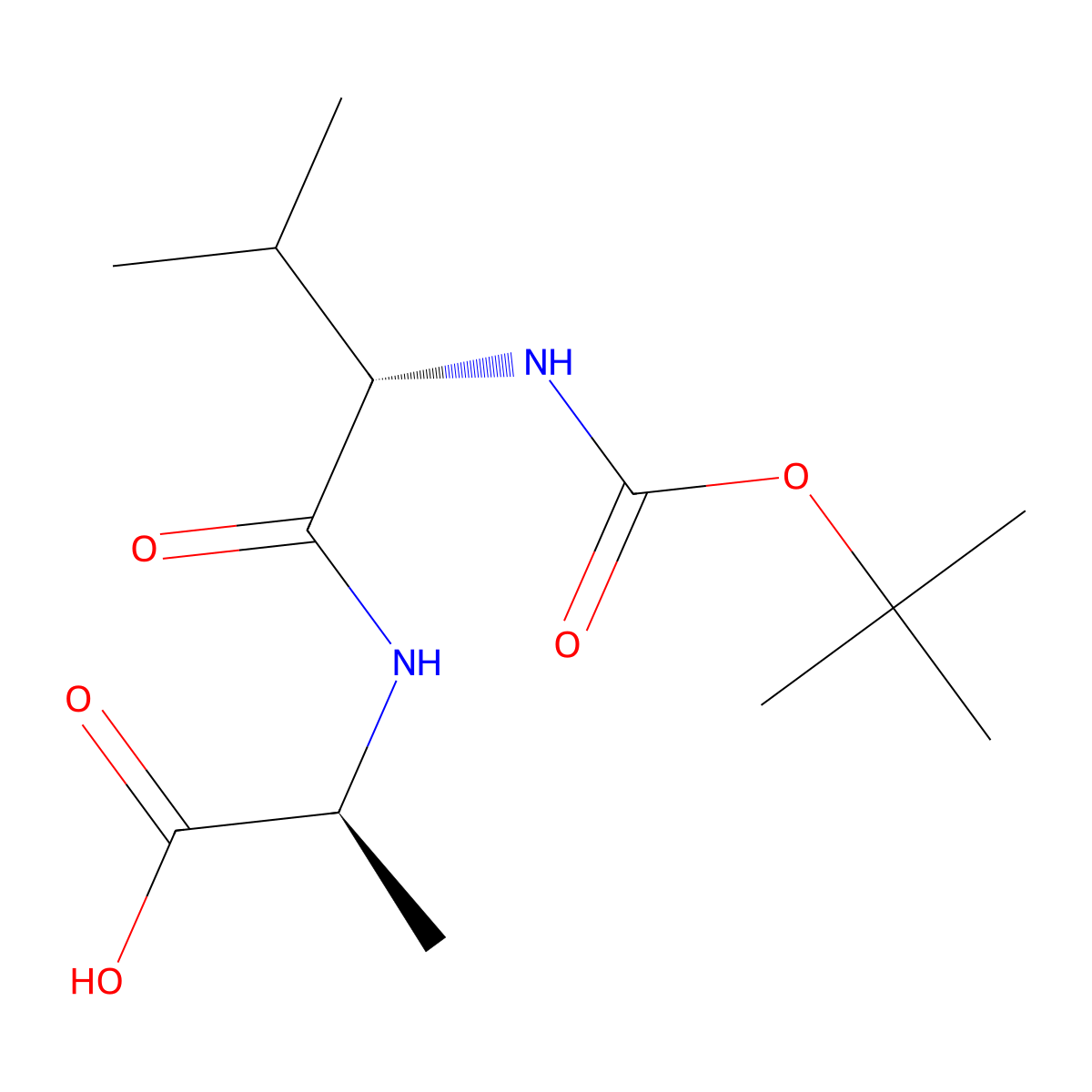 N-(tert-Butoxycarbonyl)-L-valyl-L-alanine molecular structure, CAS 70396-18-8