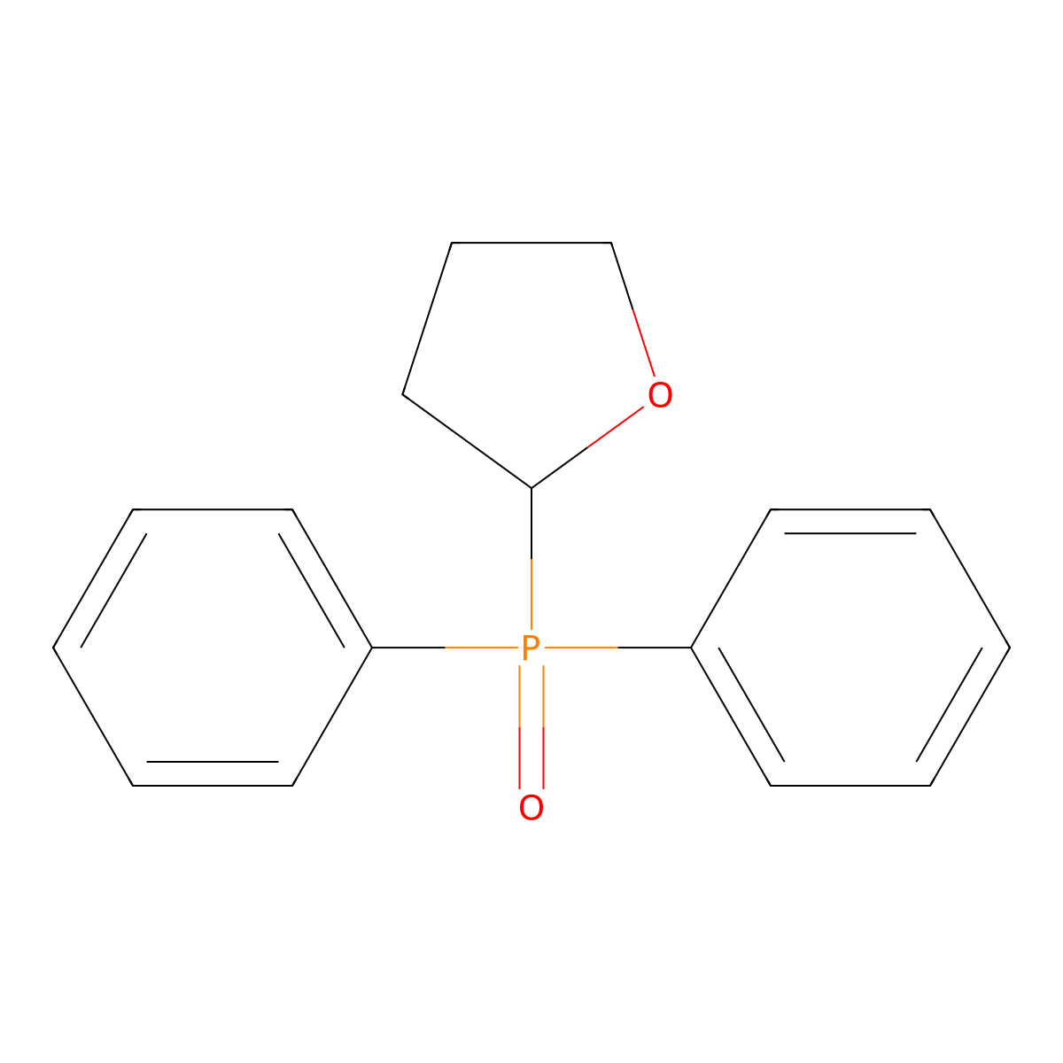 Phosphine oxide, diphenyl(tetrahydro-2-furanyl)- molecular structure, CAS 70398-38-8