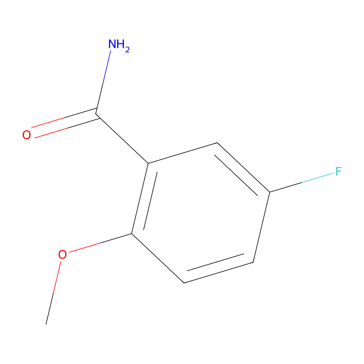 5-Fluoro-2-methoxybenzamide molecular structure, CAS 704-04-1