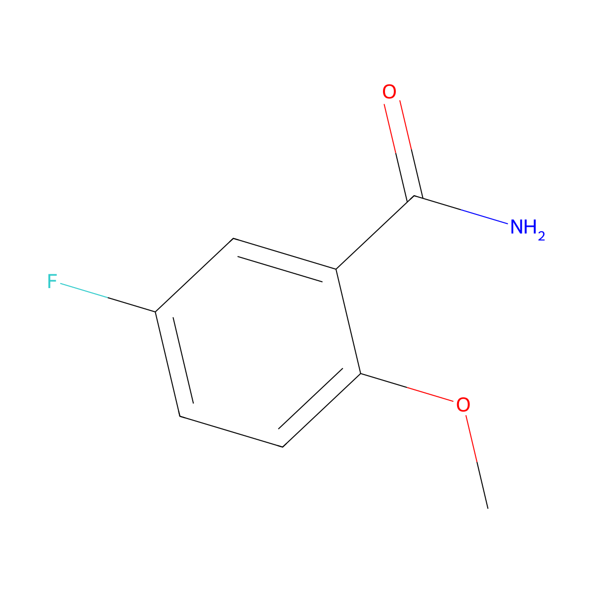 5-Fluoro-2-methoxybenzamide molecular structure, CAS 704-04-1