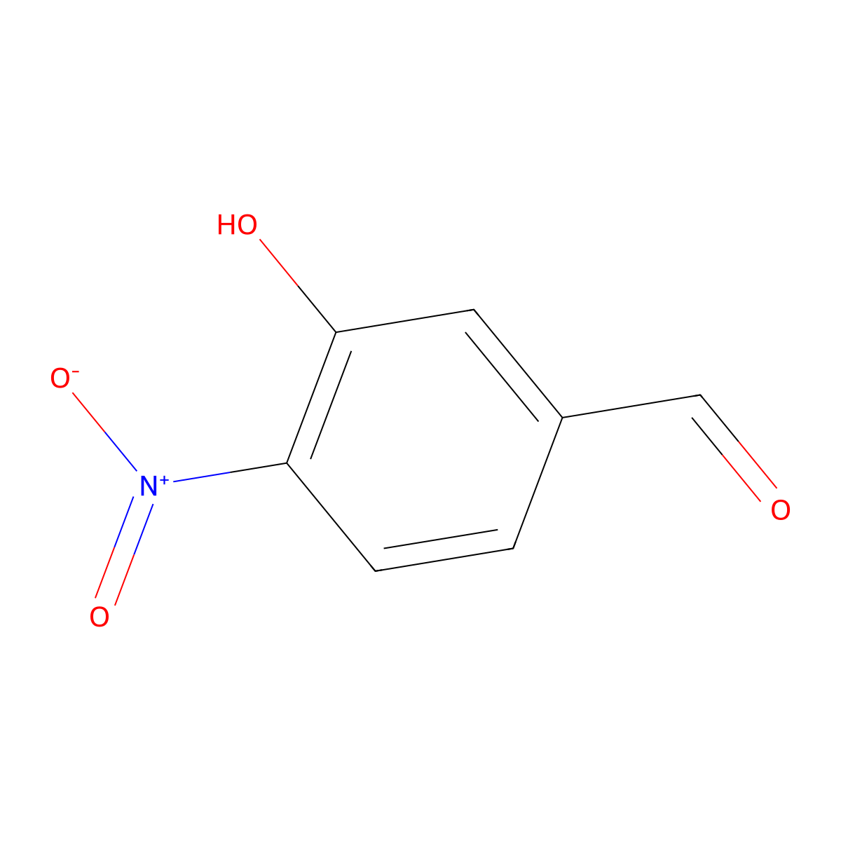3-Hydroxy-4-nitrobenzaldehyde molecular structure, CAS 704-13-2