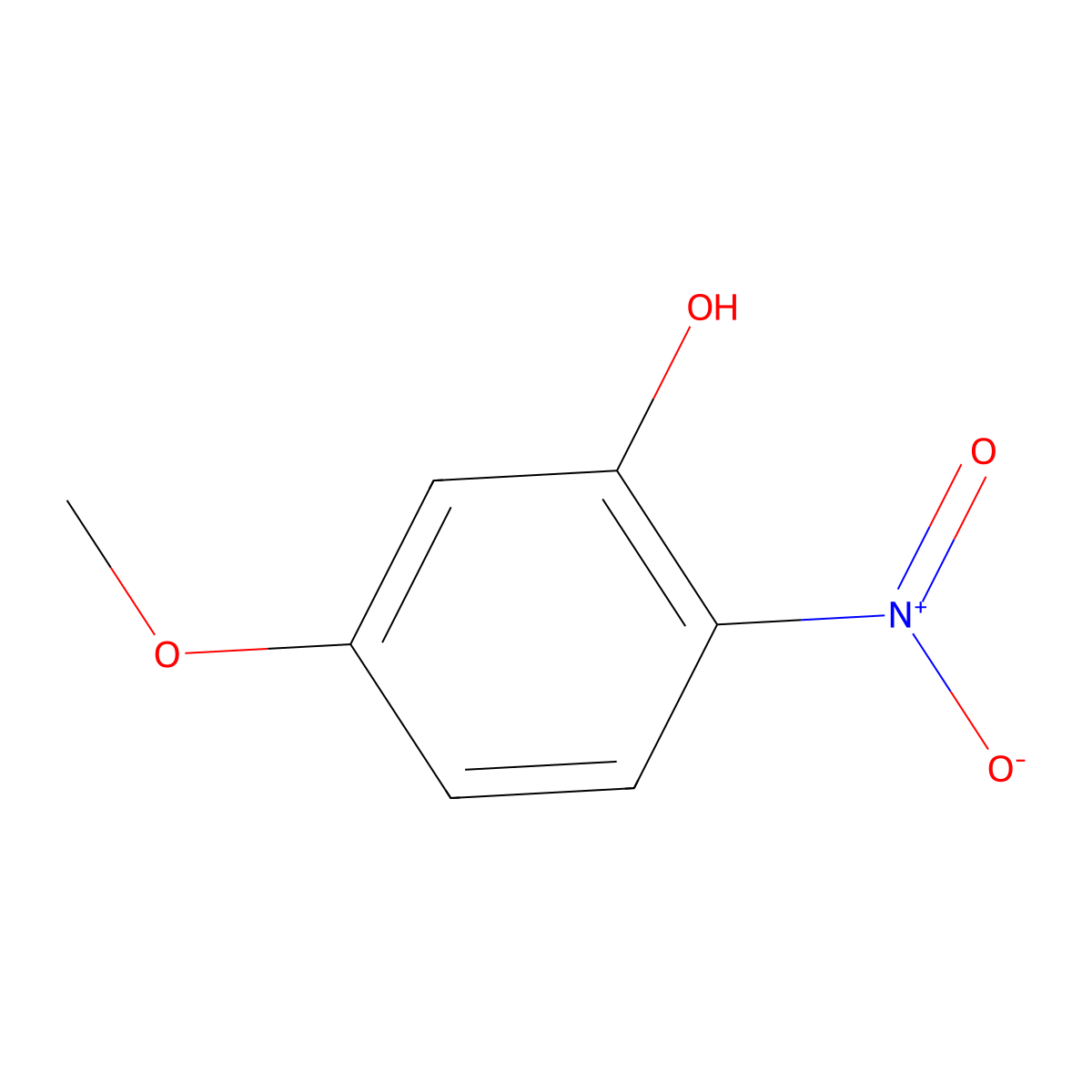 5-Methoxy-2-nitrophenol molecular structure, CAS 704-14-3
