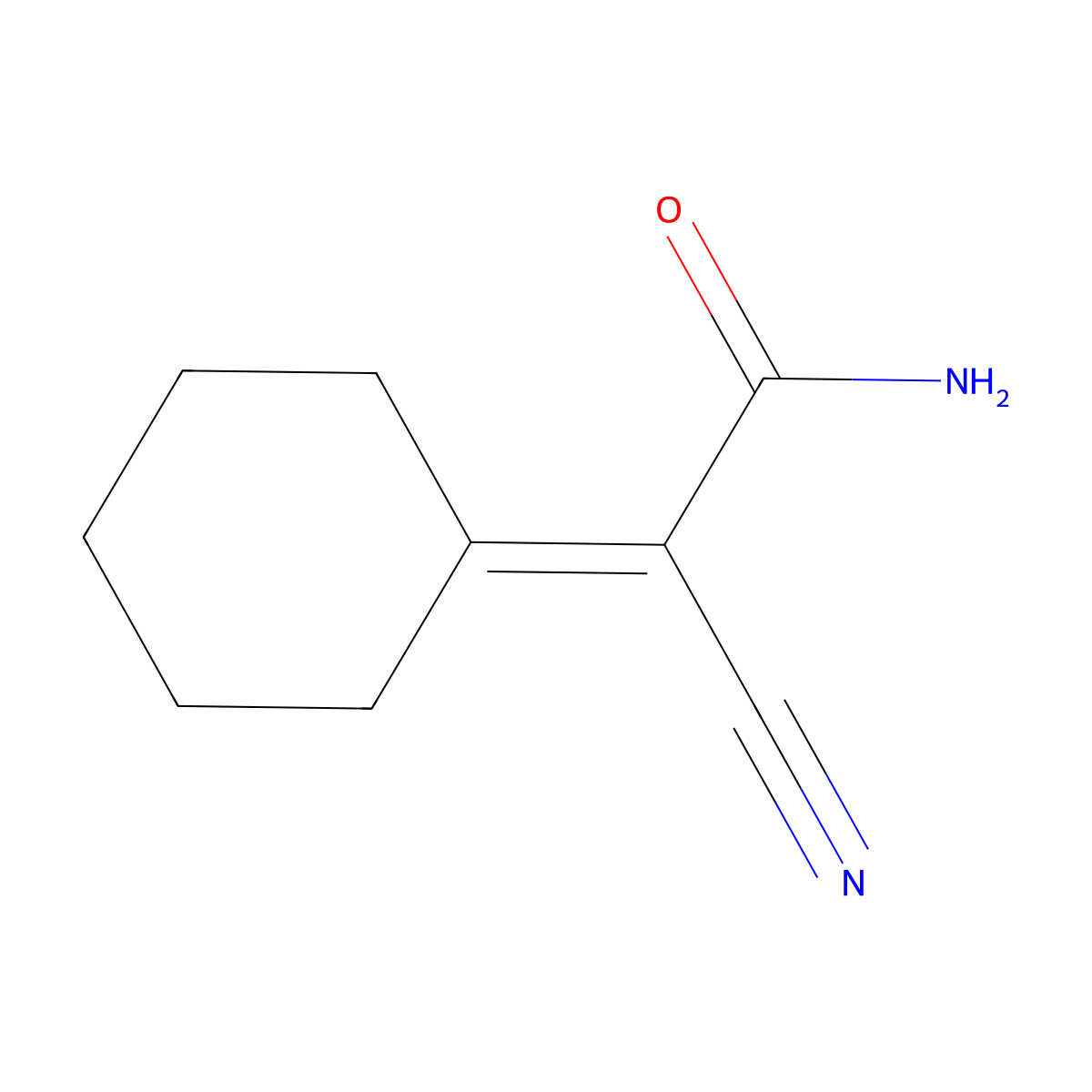 2-Cyano-2-cyclohexylidene-acetamide molecular structure, CAS 704-16-5