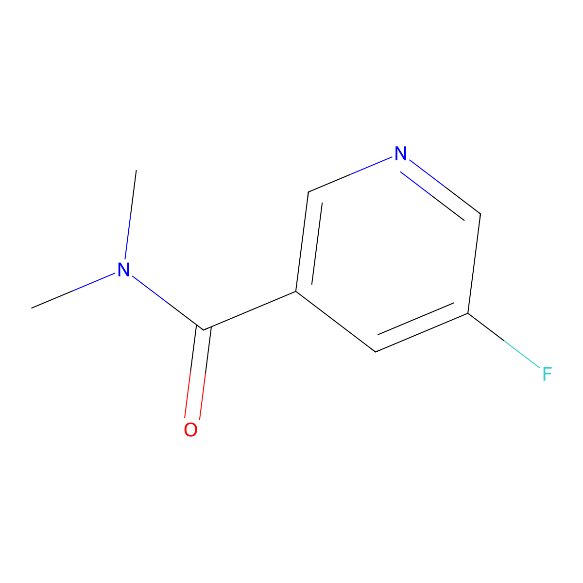 3-Pyridinecarboxamide, 5-fluoro-N,N-dimethyl- molecular structure, CAS 704-23-4
