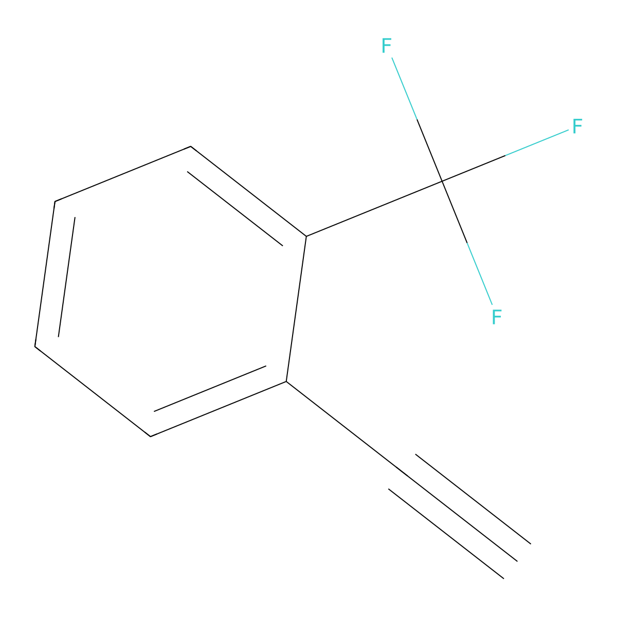 1-Ethynyl-2-(trifluoromethyl)benzene molecular structure, CAS 704-41-6