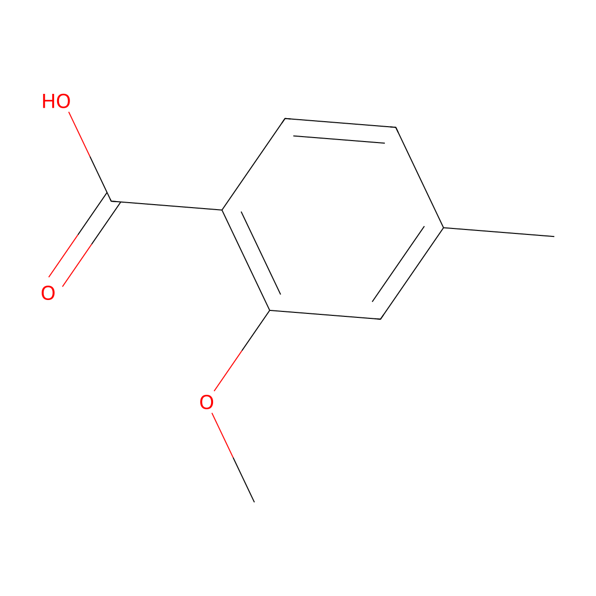 2-Methoxy-4-methylbenzoic acid molecular structure, CAS 704-45-0