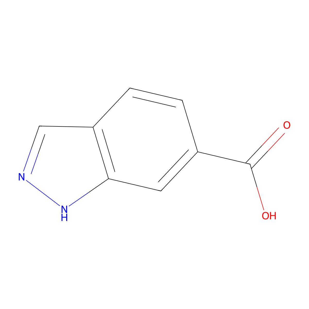 1H-indazole-6-carboxylic acid molecular structure, CAS 704-91-6